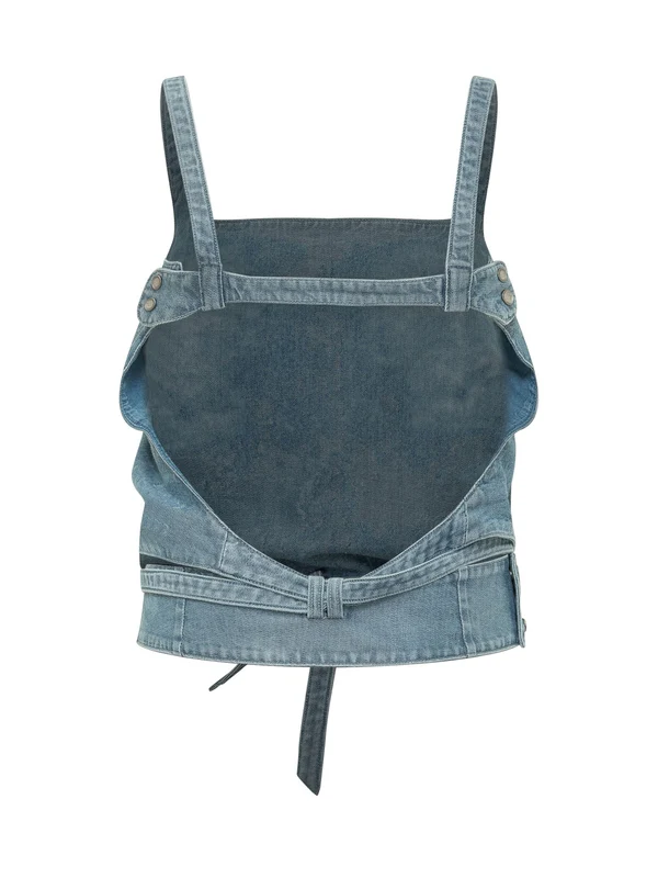 Backless Denim Sleeveless Top - Image 2