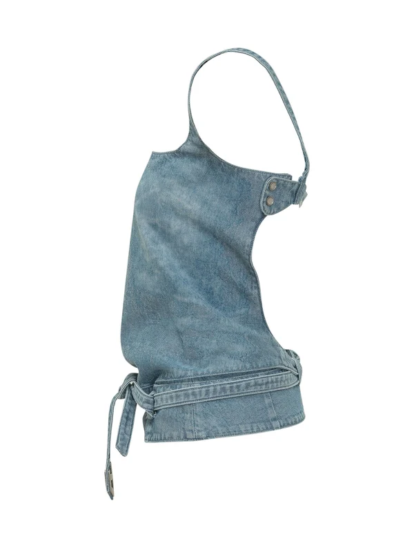 Backless Denim Sleeveless Top - Image 3