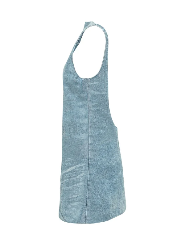 Backless Denim Mini Dress - Image 3