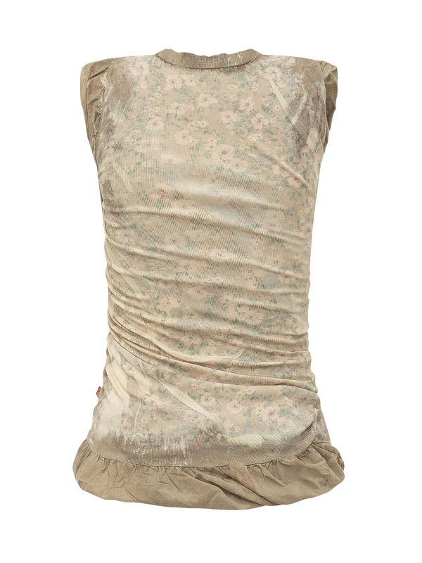 Flower Pattern Sleeveless Top - Image 2