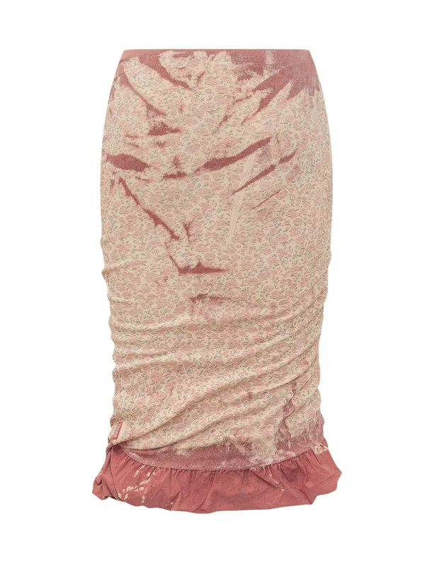 Flower Pattern Cotton Skirt - Image 2