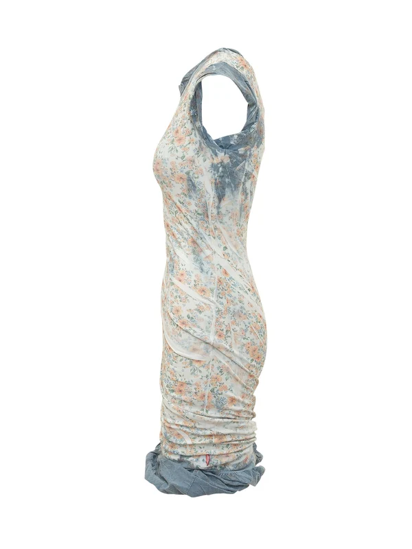Flower Pattern Mini Dress - Image 3