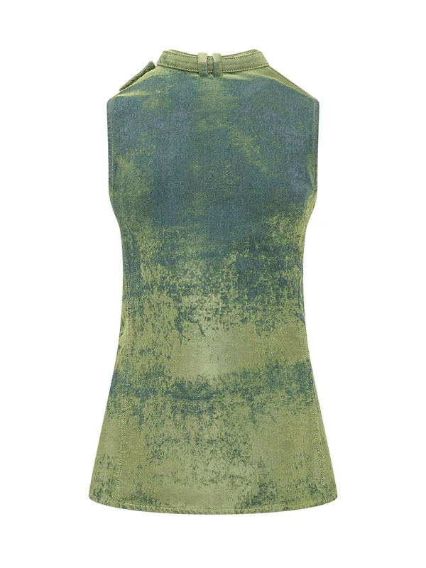 Washing Denim Sleeveless Top - Image 2