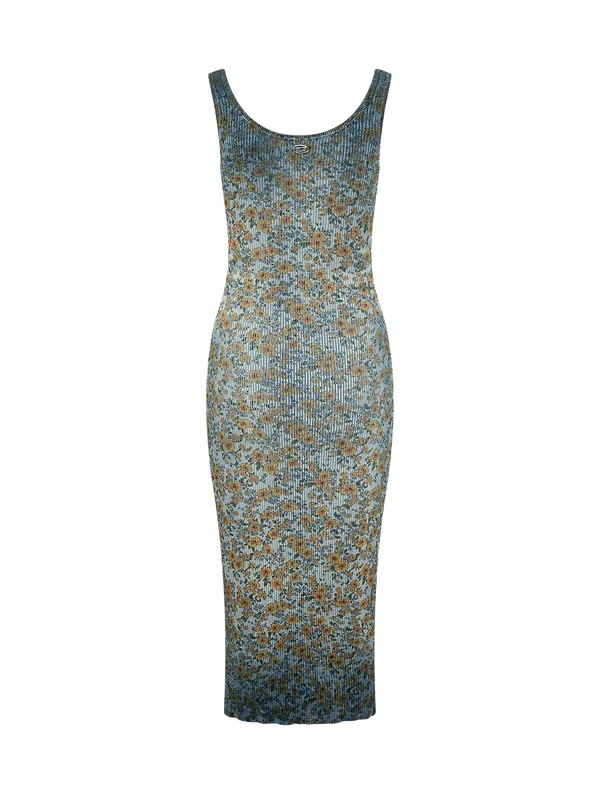 Flower Pattern Cotton Long Dress - Image 2