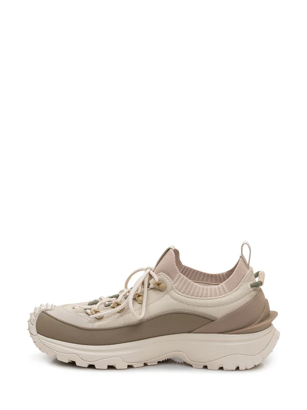 Moncler Beige Low Top Sneakers - Image 4