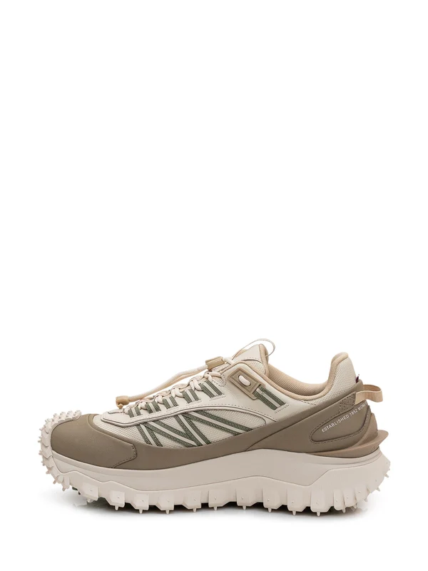 Moncler Beige Low Top Sneakers - Image 4