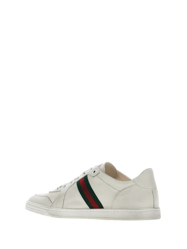 Gucci White Low Top Sneakers - Image 3