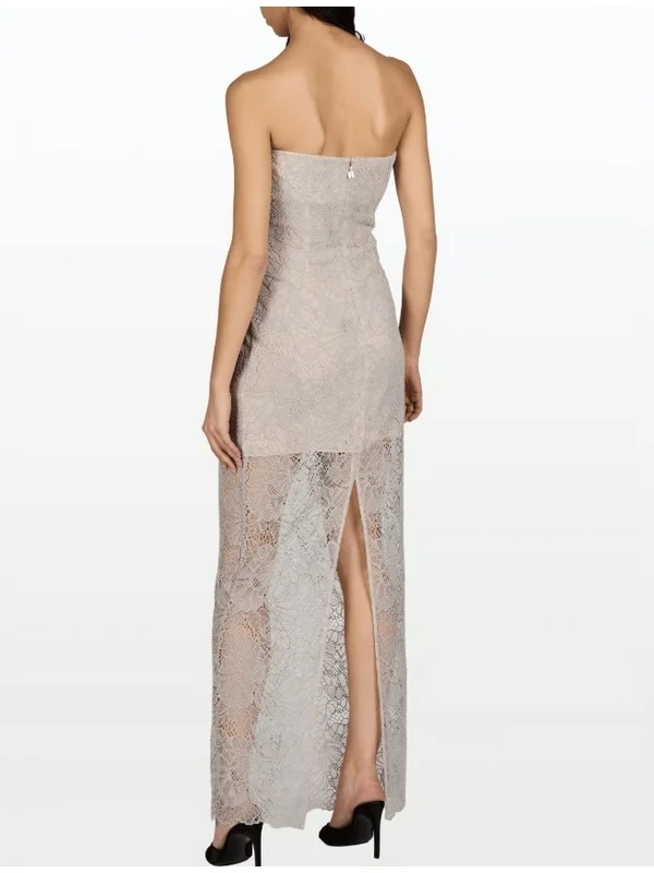 Rotate Beige Grey Midi Dress - Image 2