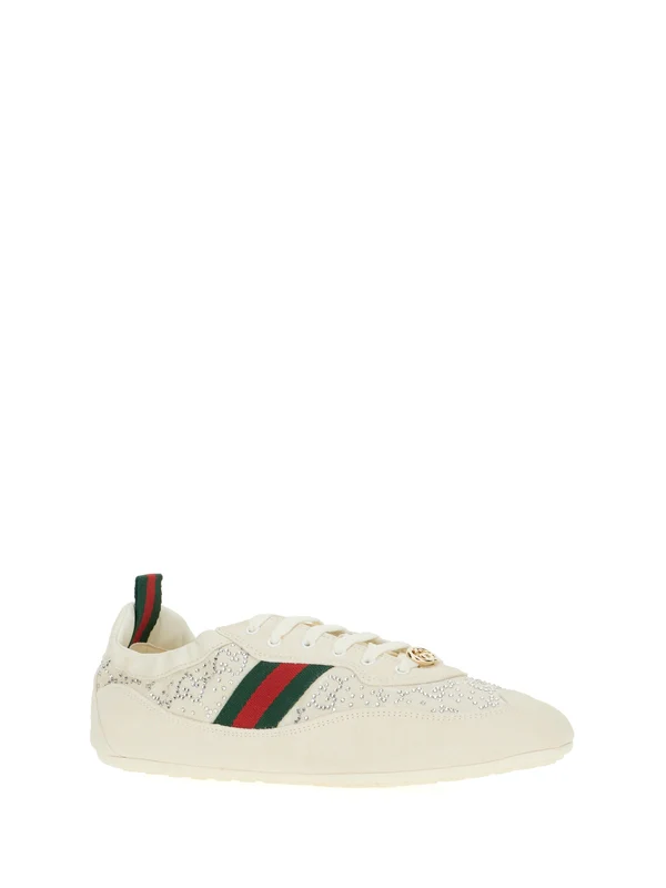 Gucci White Low Top Sneakers - Image 2