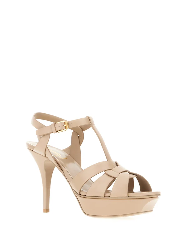 Saint Laurent Beige Sandal Heels - Image 2