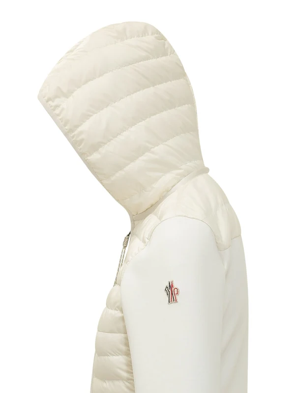 Logo Patch Hood Padding Cardigan - Image 4
