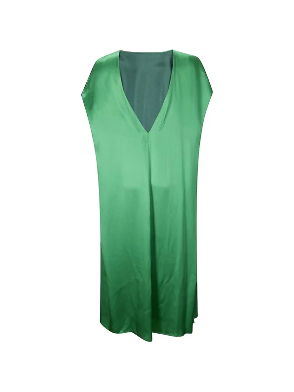 Dries Van Noten Green Midi Dress - Image 2