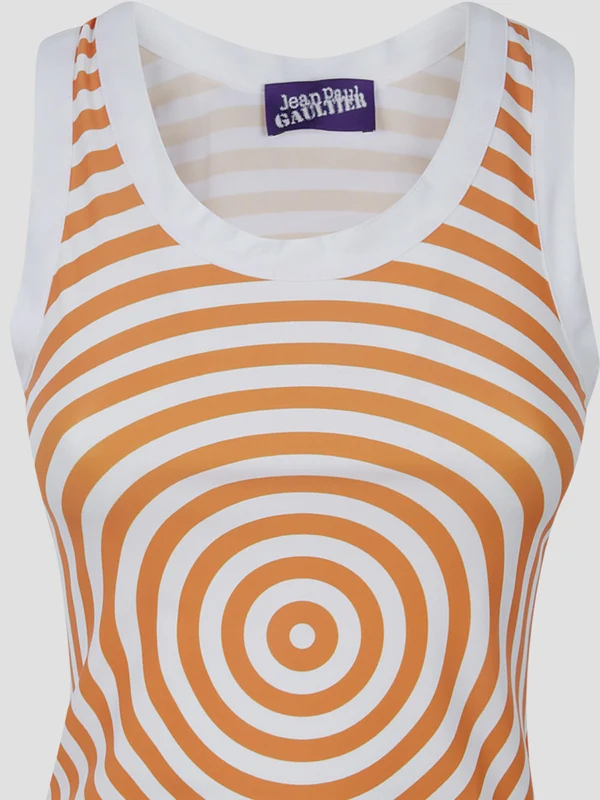 Jean Paul Gaultier Orange White Sleeveless - Image 3