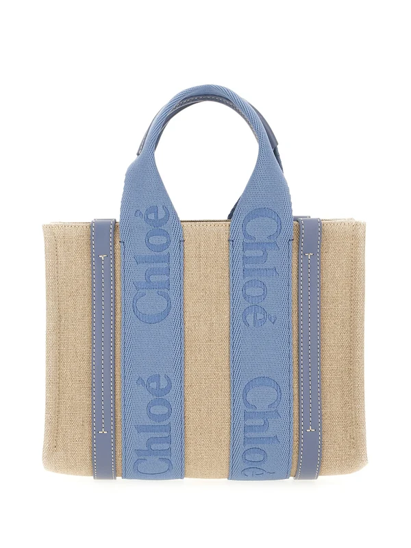 Chloe Beige Blue Tote Bags - Image 3
