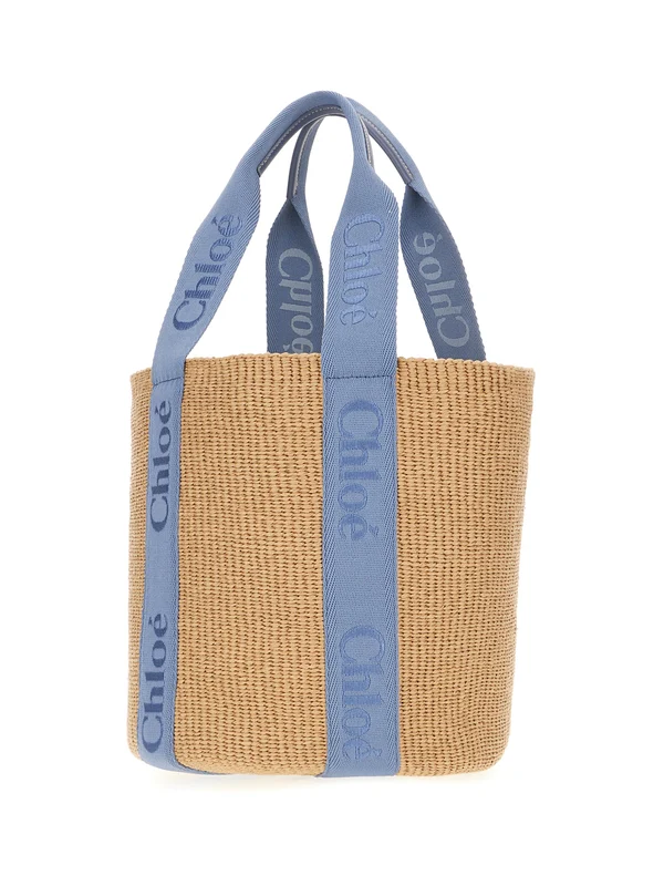 Chloe Beige Blue Tote Bags - Image 2