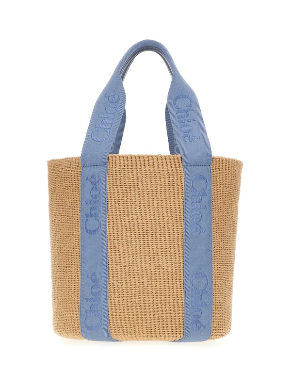 Chloe Beige Blue Tote Bags - Image 3