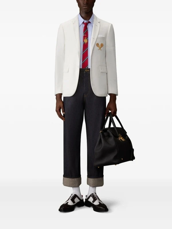 Thom Browne Navy Denim Pants - Image 4
