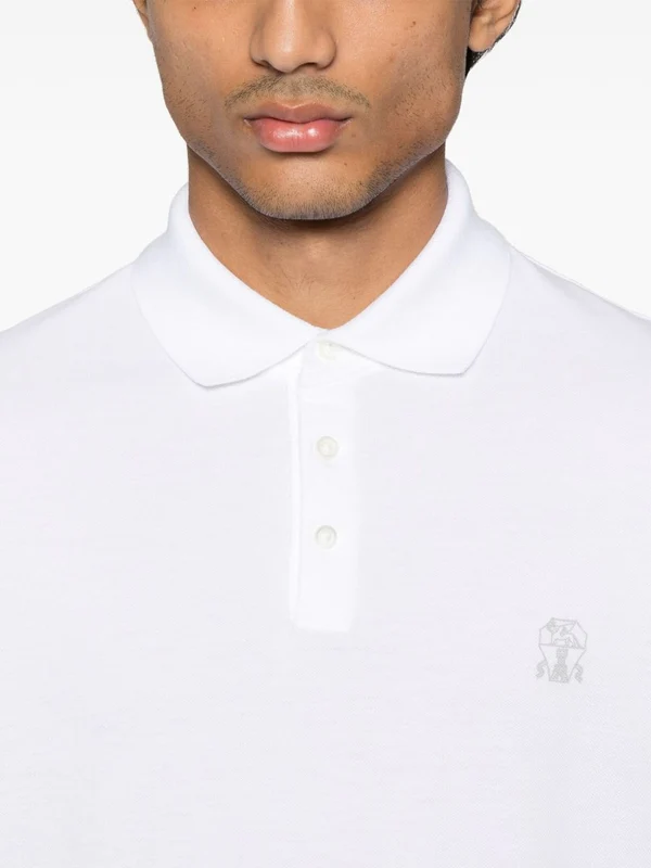 Brunello Cucinelli White Polo Shirts - Image 4
