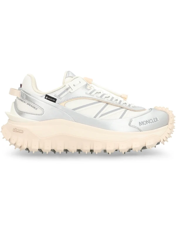 Moncler Ivory Silver Low Top Sneakers - Image 2