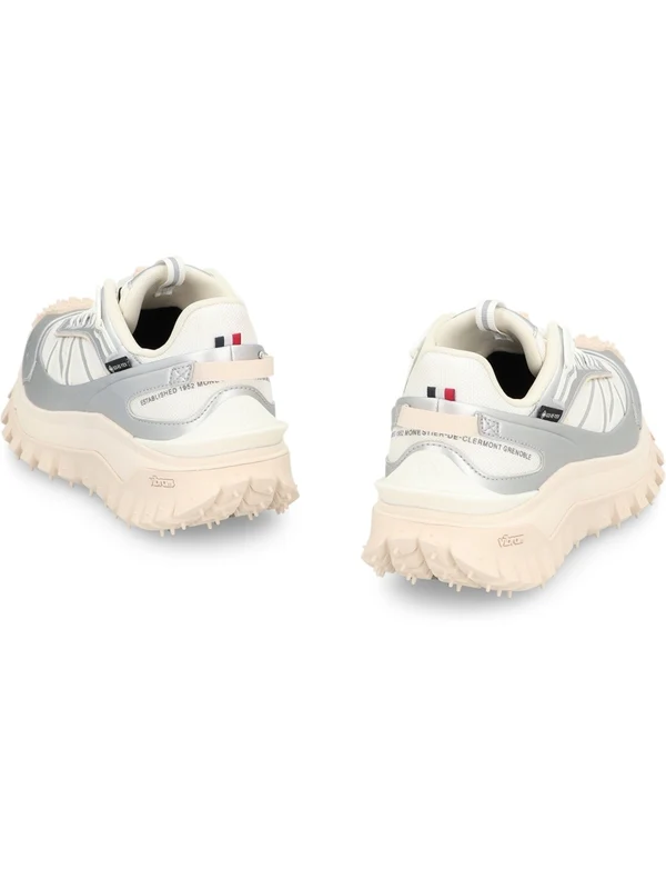 Moncler Ivory Silver Low Top Sneakers - Image 4