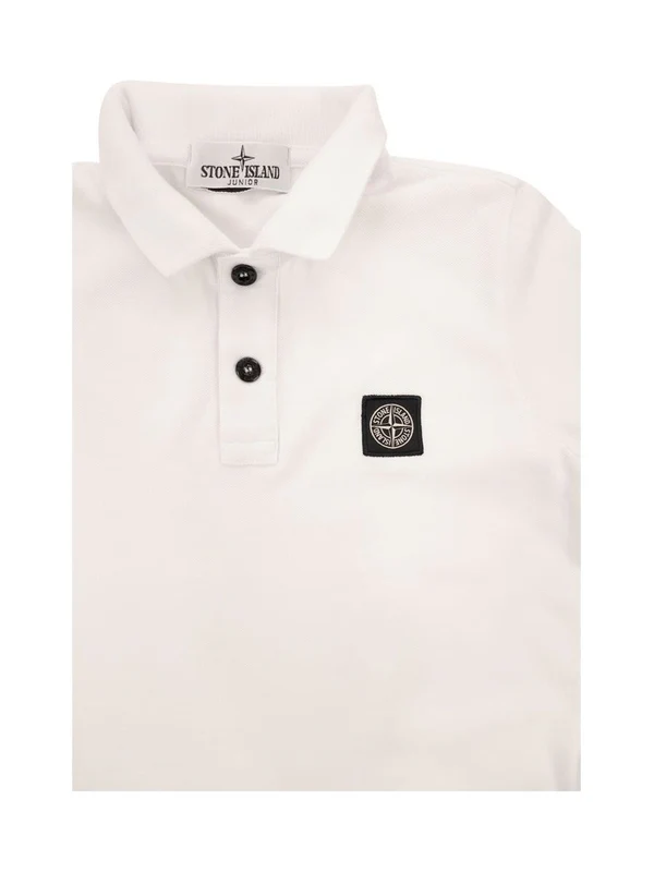 Stone Island White Polo Shirts - Image 3