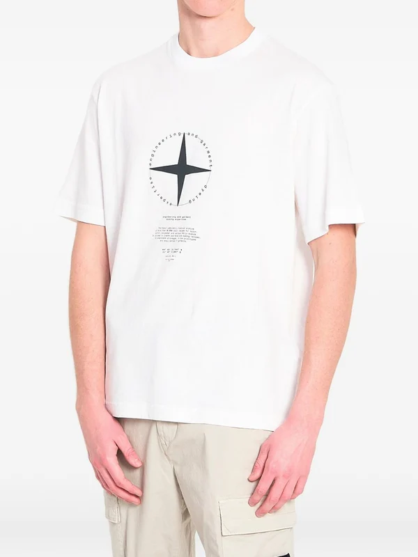 Stone Island White Half Sleeve - Image 3