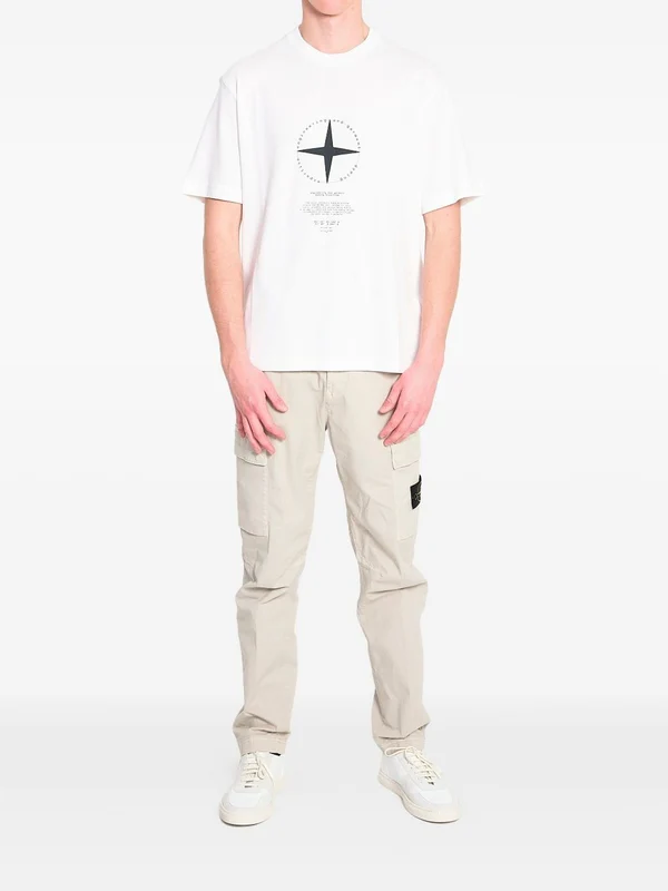 Stone Island White Half Sleeve - Image 4