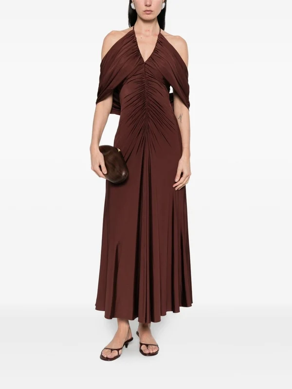 Self-Portrait Brown Long Dress - Image 2