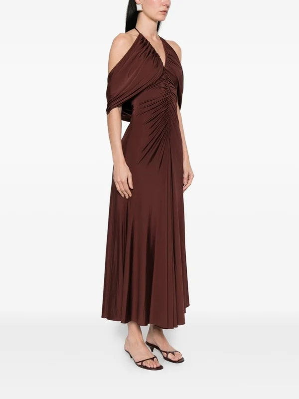Self-Portrait Brown Long Dress - Image 3