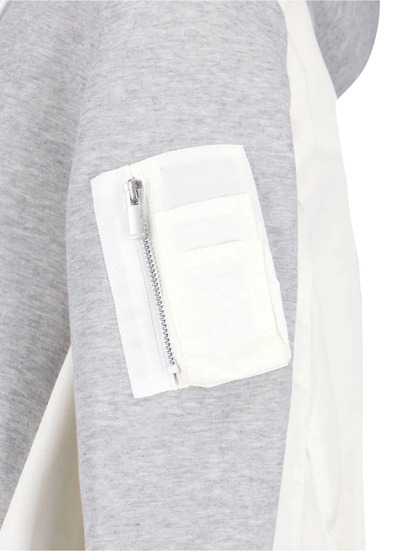 Sacai Grey White Hoodies - Image 3
