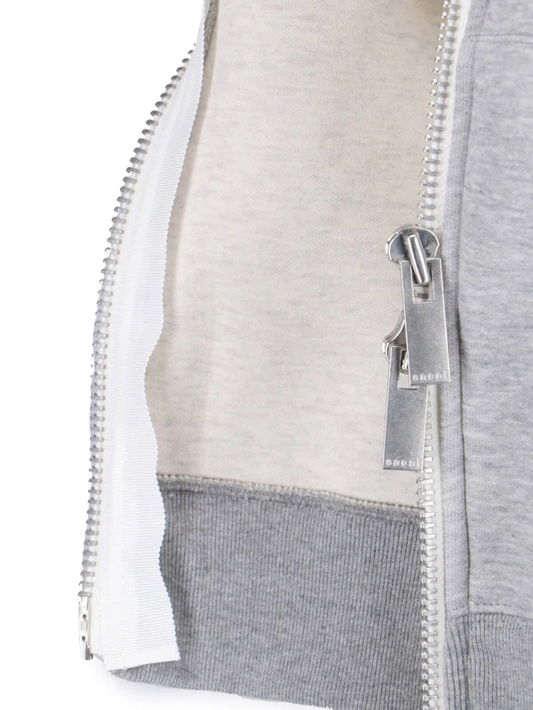 Sacai Grey White Hoodies - Image 5