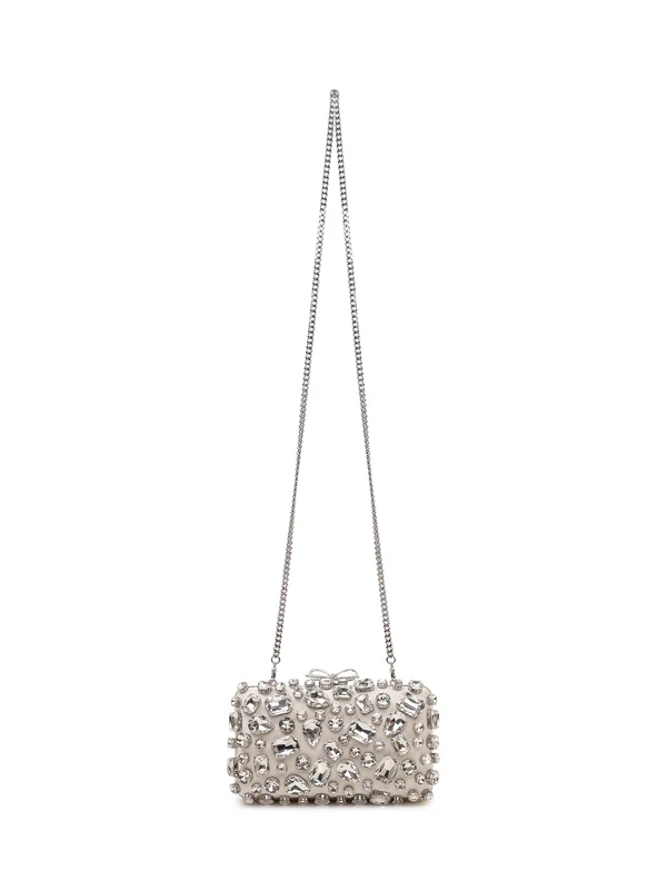 Self-Portrait Beige Metallic Clutch Bags - Image 2