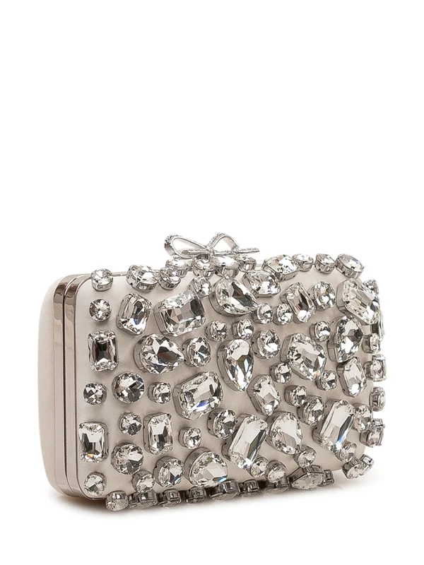 Self-Portrait Beige Metallic Clutch Bags - Image 3