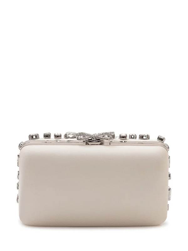 Self-Portrait Beige Metallic Clutch Bags - Image 4