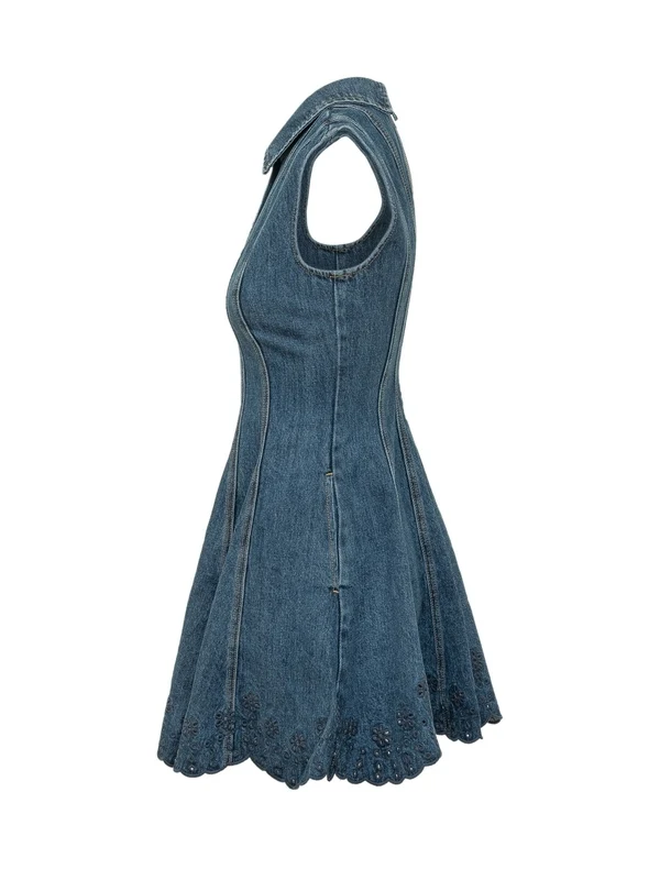 Sleeveless Denim Mini Dress - Image 3