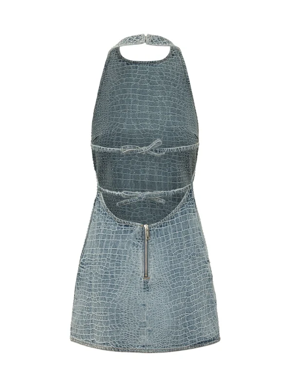 Rhinestone Denim Dress - Image 2