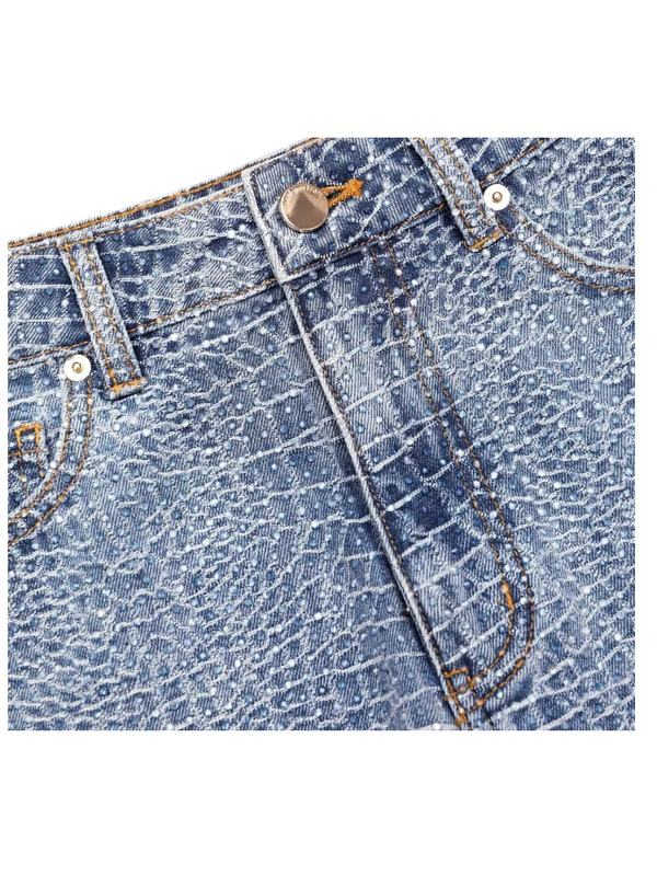 Rhinestone Denim Pants - Image 4