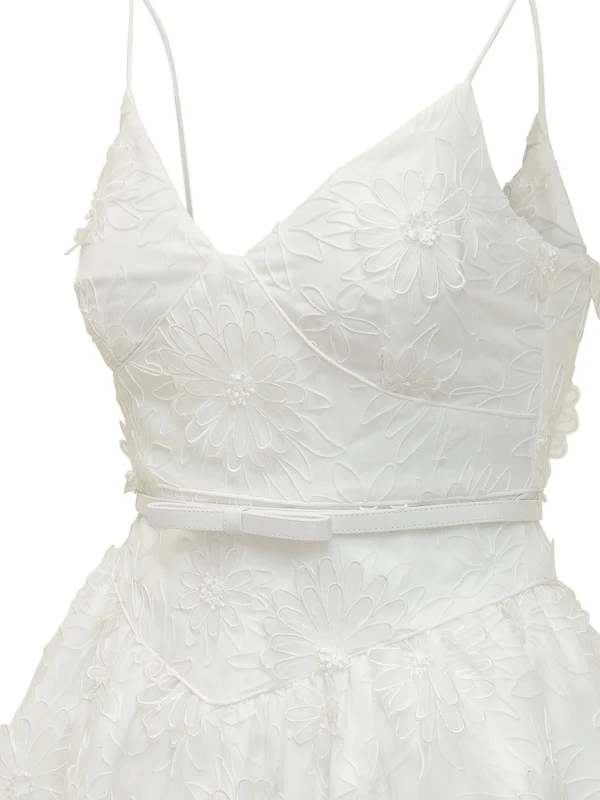 Flower Lace Mini Dress - Image 4