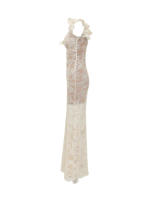 Self-Portrait Ivory Long Dress - Image 3