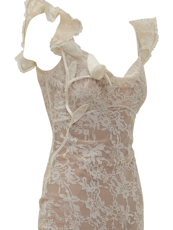 Self-Portrait Ivory Long Dress - Image 4