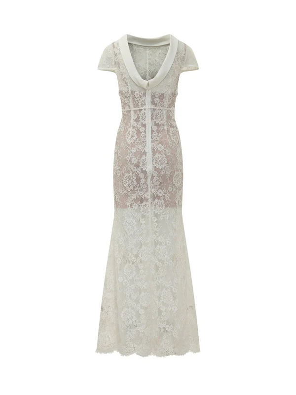 Self-Portrait White Long Dress - Image 2