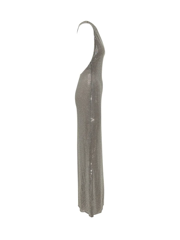 Self-Portrait Grey Long Dress - Image 4