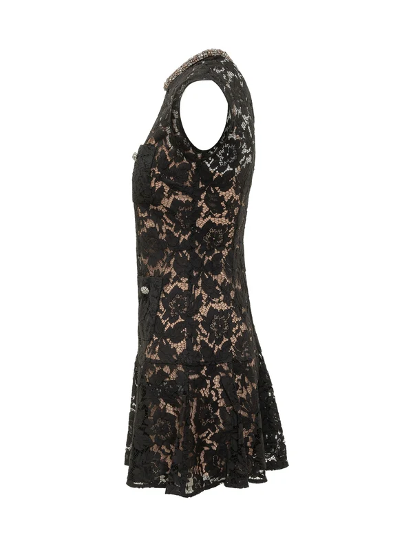 Lace Pearl Embellished Dress - Image 3