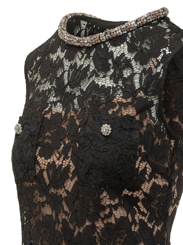 Lace Pearl Embellished Dress - Image 4