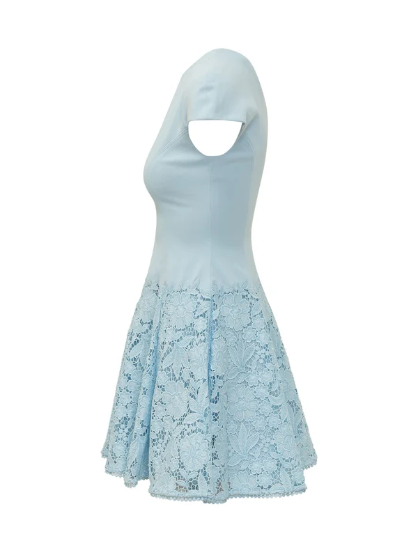 Flower Lace Lace Mini Dress - Image 3