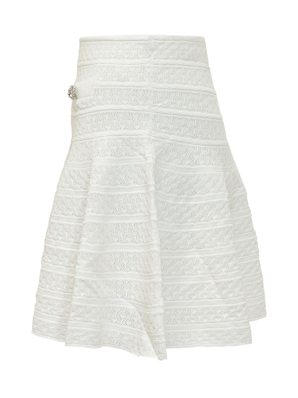 Pearl Embellished Mini Skirt - Image 3