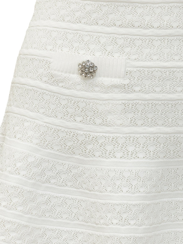 Pearl Embellished Mini Skirt - Image 4