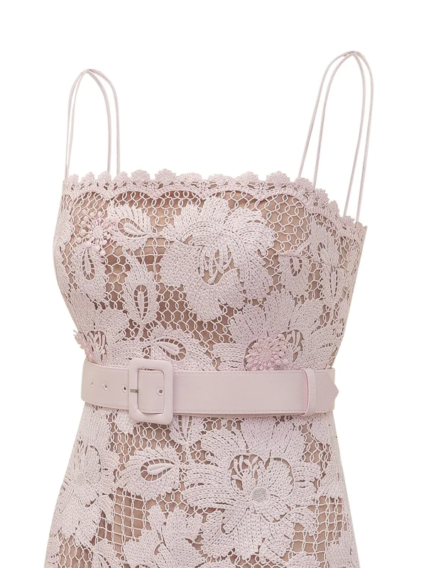 Flower Lace Lace Midi Dress - Image 4