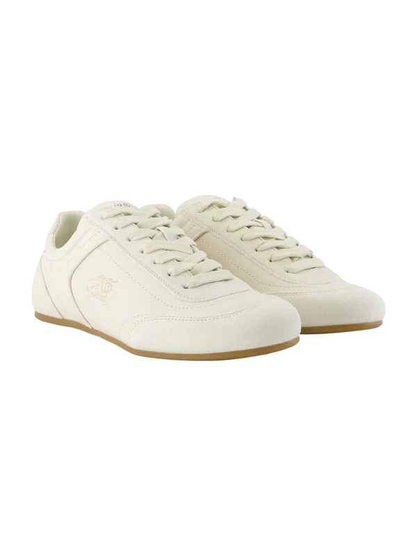 Burberry Ivory Low Top Sneakers - Image 2