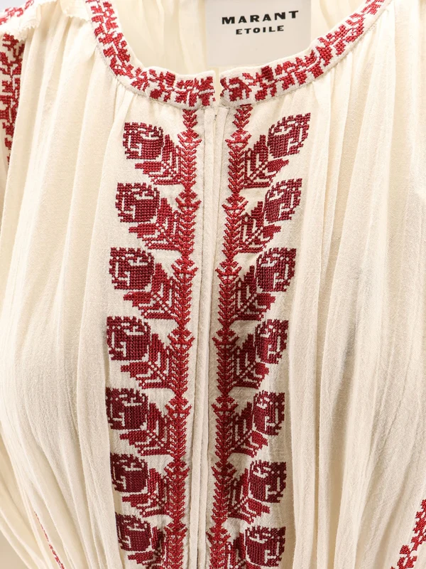Isabel Marant Etoile Red Ivory Long Dress - Image 3
